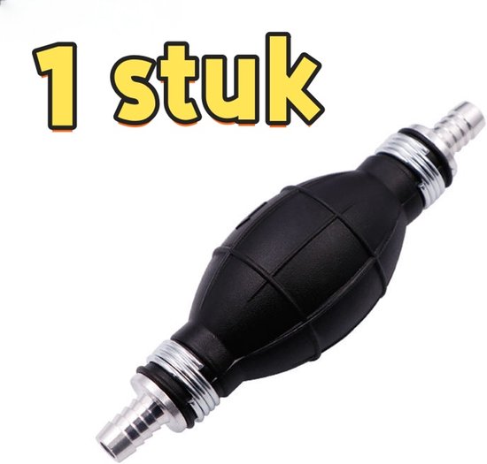 1 artikel - Handoliepomp voor auto's en boten - 10 mm - Handknijpbal voor auto's en boten - Aluminiumlegering - Enkelzijdige handpomp - Oliezuigpomp - Zwart