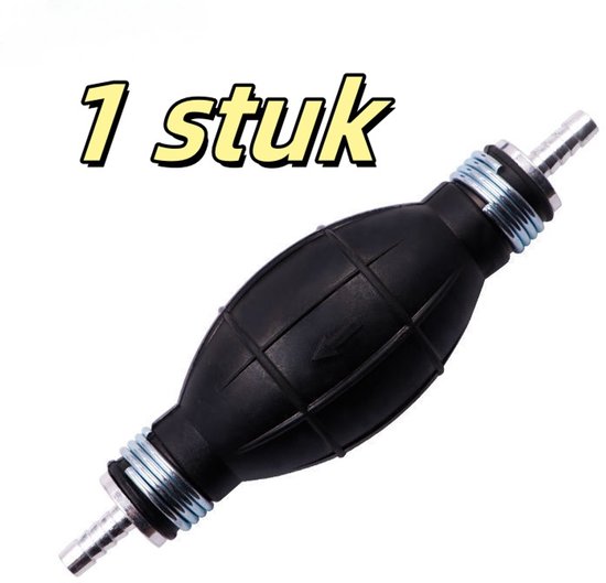 1 artikel - Handoliepomp voor auto's en boten - 8 mm - Handknijpbal voor auto's en boten - Aluminiumlegering - Enkelzijdige handpomp - Oliezuigpomp - Zwart