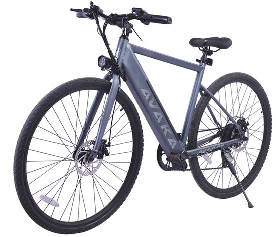 1 Elektrische stadsfiets - 250W motor - 45 km bereik - Smart LCD-scherm - Dubbele schijfremmen voor en achter - Grijs