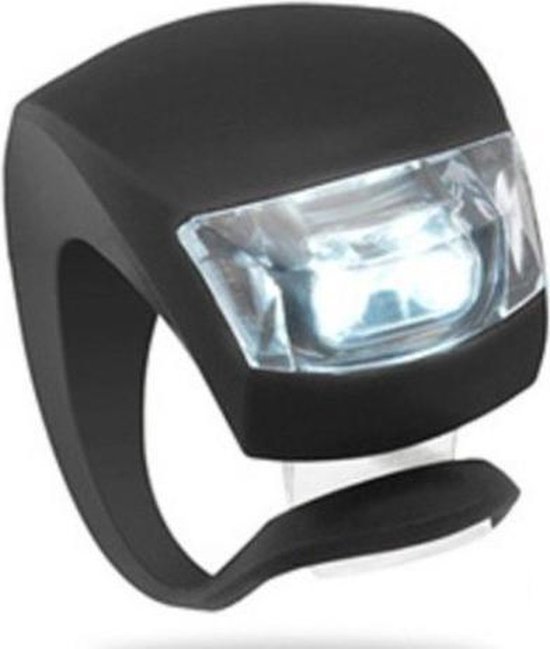 *** 1 Set Fietslamp Zwart - 2x zwarte LED Fietsverlichting - Waterdichte Siliconen - van Heble® ***