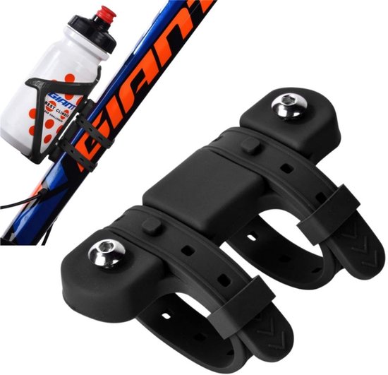 1 stuk fiets bidonhouderbevestiging - Verstelbaar siliconen ontwerp - Mountainbike bidonhouder - Racefiets opbergrek - 21 * 13 * 2 cm - Voor mountainbikes en racefietsen - Zwart van Merkloos