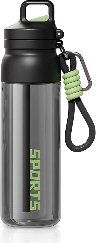 1 Stuk Sportfles met Drukknop - Openen met Eén Hand - 700ml / 24oz - Fitness & Wielrennen - Met Handige Drinktuit