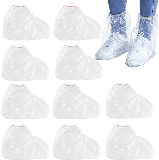 10 Paar Wegwerp Overschoenen - Waterdicht Schoenhoesjes - Waterdicht - Antislip - wegwerp - Geschikt voor de meeste schoenmaten - Transparant