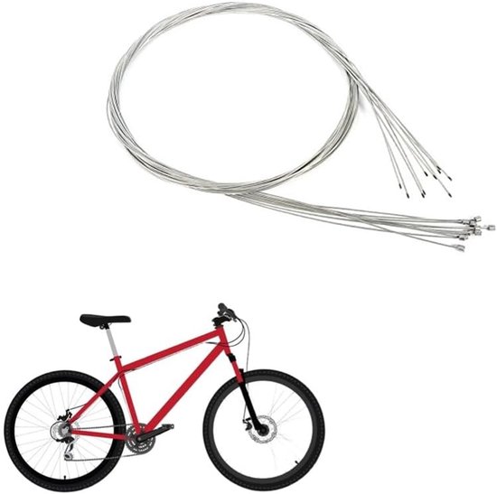10 stuks fiets schakelkabels van 2 meter, derailleur schakeldraden geschikt voor mountainbike, racefiets en vouwfiets