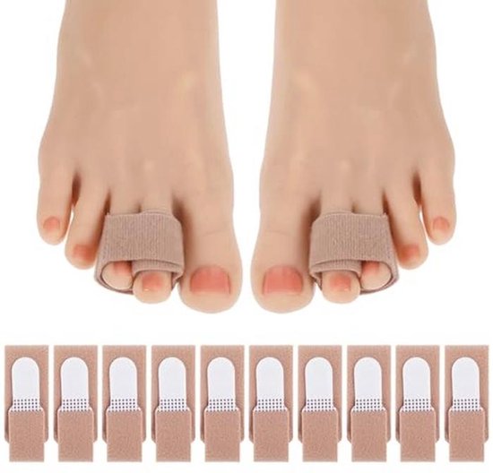 10 Stuks Herbruikbare Stoffen Hamerteen Correctoren en Teenspalken voor Kromme Tenen van Merkloos