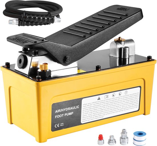 10,000 Psi Hydraulische Luchtpomp, 0,42 Gallon Reservoir, Aluminium Behuizing, Luchtbediende Voetpomp met Pedaal, Npt 3/8 Inch Olie-Uitlaat, voor Autoreparaties En Hydraulische Persen