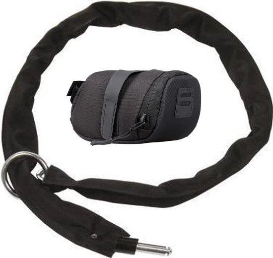 100cm insteekketting - inclusief opbergtasje - geschikt voor AXA Defender / Solid Plus - met zadeltas - Gehard staal - Zwart van Simson