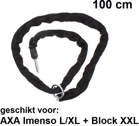100cm insteekketting voor AXA Imenso L/XL en Block XXL sloten - ULC plug in - Zwart van AXA