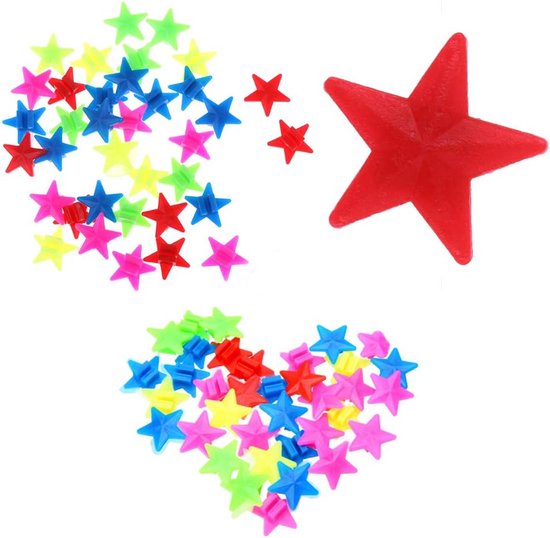 108 Stuks - Sterren Fiets Wiel Spaakkralen - Spaken Kralen - Plastic Clip Kraal - Kleurrijke Vijfpuntige Ster Fiets Spaak Decoraties - Duurzaam & Lichtgewicht - Eenvoudige Installatie - Multikleur - 2CM van Kocivity