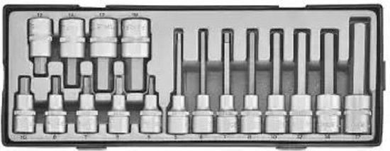 1/2" Doppenset Inbus 17 delig van $
