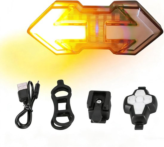 120 Lumen Fiets Achterlicht met Richtingaanwijzers - USB Oplaadbaar - Draadloos Afstandsbediening - IPX5 Waterdicht