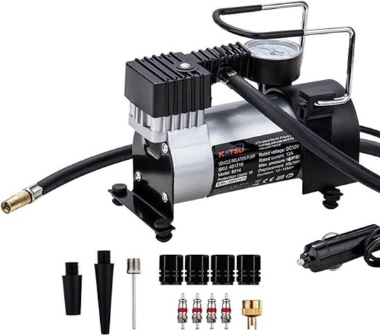 12V Bandenpomp Auto - Draagbare Luchtcompressor - Elektrische Bandenpomp - Compressor voor Auto, Motor en Fiets - Digitale Luchtpomp - Compact en Krachtig