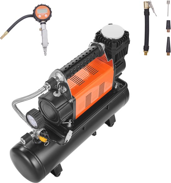 12V Luchtcompressor, 6,35 CFM - 150 PSI - 6L Tank met Digitale Meter, Voor Vrachtwagens en Off-Road Voertuigen