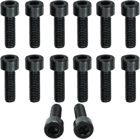 12x Fietsbidonhouder Schroeven M5x16mm Carbon Staal Zwart