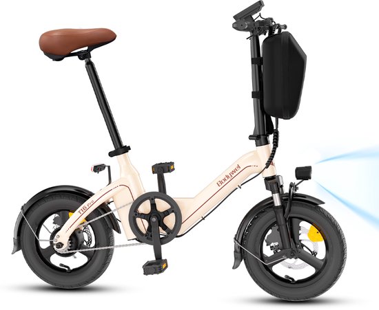14 Inch Elektrische Vouwfiets- 2.5" Brede Banden -250W Motor -36V 10Ah- Slechts 21 kg- Slim LCD display-Drie snelheidsinstellingen-13/18/25 km/u- 45 km Actieradius-Elektrische fiets - Elektrische stadsfietsen - Opvouwbaar E-Bike voor Woon-Wit