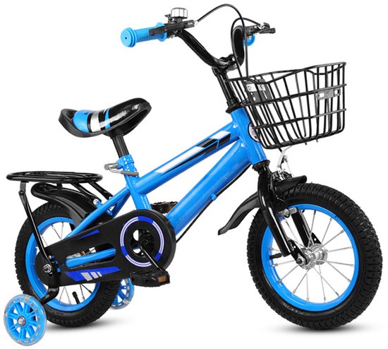 14 inch kinderfiets voor jongens en meisjes, peuterfiets met verstelbare hoogte en afneembaar mandje.