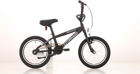16 BMX Tornado - mat zwart van Merkloos