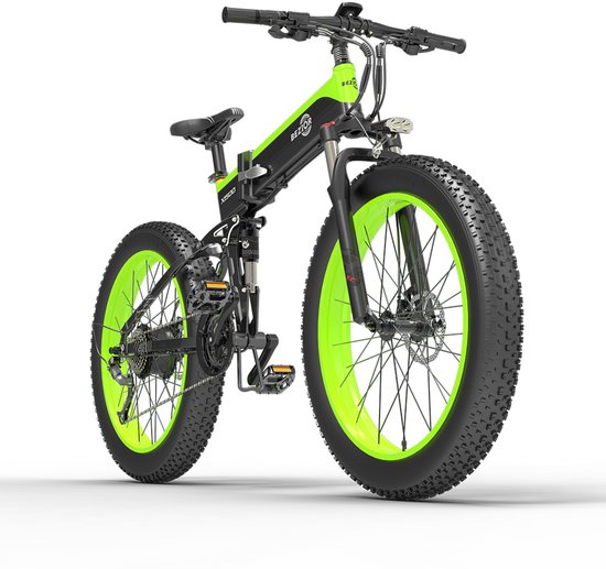 1x Elektrische fatbike - 100km bereik - 250W motor - 26x4,0 banden - vouwbaar frame - stadsfiets - 5" slimme LCD-meter - Zwart en groen
