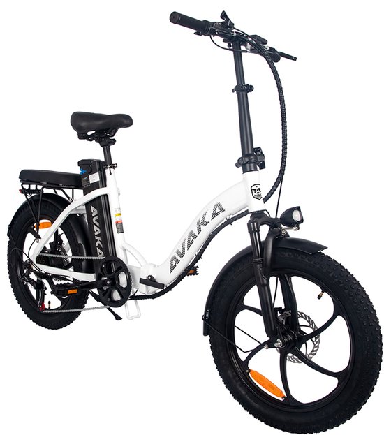 1x Elektrische Vouwfiets - Geïntegreerd wiel - 250W Motor - 80km Bereik - Elektrische Fatbike - Pedelec 25 km/u - zwerkverkeer in de stad - Wit