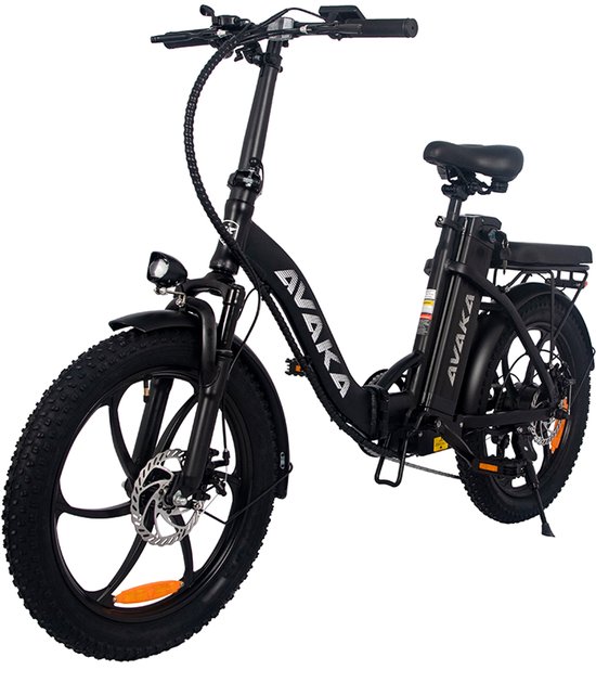 1x Elektrische Vouwfiets - Geïntegreerd wiel - 250W Motor - 80km Bereik - Elektrische Fatbike - Pedelec 25 km/u - zwerkverkeer in de stad - zwart
