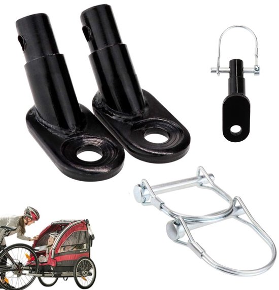 2-delige fietskarkoppeling, diverse fietskaraccessoires, geschikt voor elke gewone fiets of elektrische fiets, maar de maat van de koppeling moet worden vergeleken van Merkloos