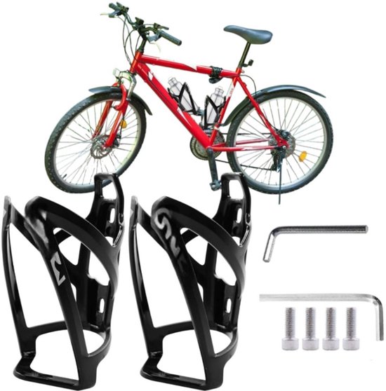 2-delige set bidonhouder voor de fiets - Lichtgewicht en stabiele constructie - Bidonhouder voor de fiets - Bidonhouder voor de fiets - 70*35*40 mm -universele bekerhouder voor fietsen, motoren en scooters Geschikt - Zwart