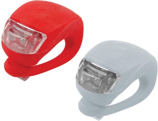 2 Fietslampjes - Fietslichtjes - Voorlicht en Achterlicht - Wit en Rood - Inclusief batterijen