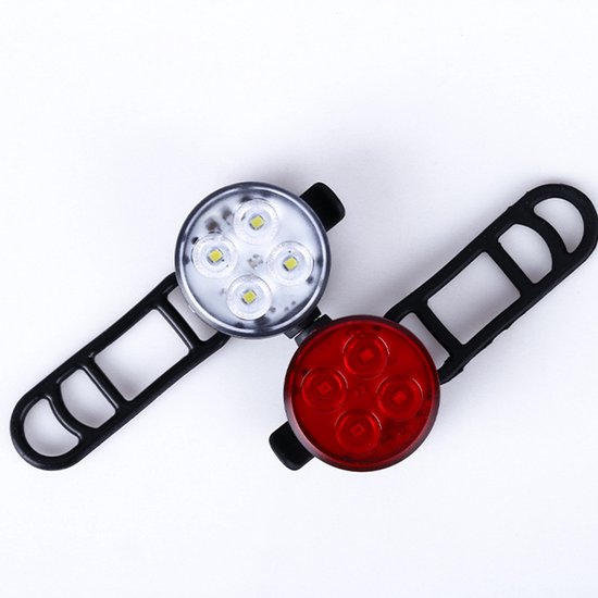 2 Fietslampjes - Fietsverlichting - USB oplaadbare fietsverlichting - Rijwaarschuwingslichten - fietslampjes led set wit en rood - Rood/wit - PC