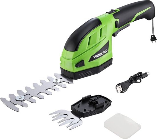 2 in 1 Elektrische Snoeischaar – Draadloos – Gras & Struiken Knippen – 3.6V – 2000mAh – 2 Messen – Met Accu & Oplaadkabel van Easymaxx