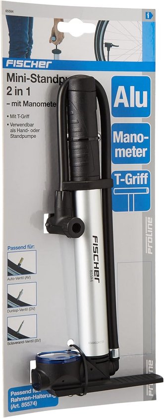 2-in-1 Mini Fiets Pomp: Universeel met Manometer, Draagbaar en Staand