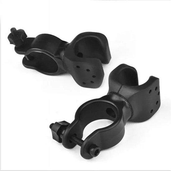 2-pack zwarte, duurzame wandelstokhouder - Wandelstokstandaard - Rolstoelaccessoires - Opvouwbare wandelstokhouder voor elektrische scooters - Accessoires voor wandelstokhouders - Zaklamphouder voor fiets
