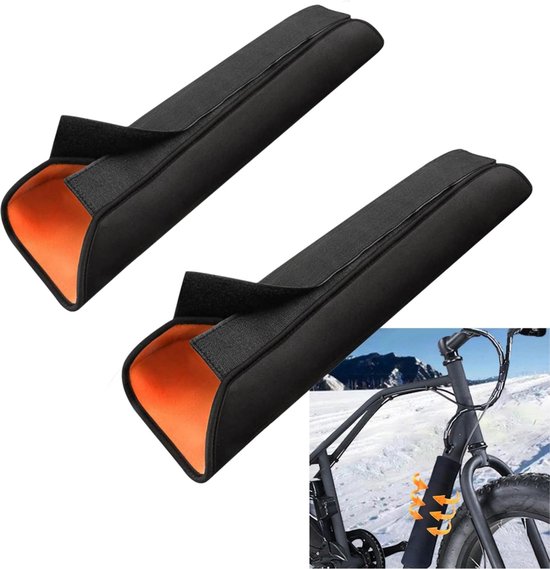 2 Stuk - E-Bike Accu Beschermhoes - Beschermhoes voor Fietsaccu - Geïntegreerde Accuhoes - Waterdicht en Stofdicht - past op frames met een omtrek van 28-36CM (oranje kleur) van Bovelo
