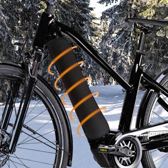 2 Stuk - E-Bike Accu Beschermhoes - Beschermhoes voor Fietsaccu - Geïntegreerde Accuhoes - Waterdicht en Stofdicht - past op frames met een omtrek van 28-36CM (oranje kleur) van Merkloos