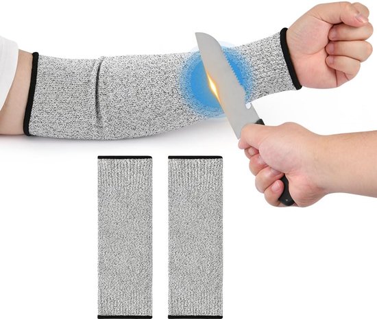 2 stuks armbeschermers - snijbestendige armbeschermers voor dunne huid en blauwe plekken - hittebestendige armbescherming - beschermende mouwen - voor vrouwen en mannen, koken, tuinieren, 35 cm