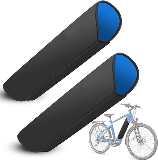 2 stuks Beschermhoes voor Fietsaccu - fietshoes - framebescherming fiets - Fietshoezen - blauw van Merkloos