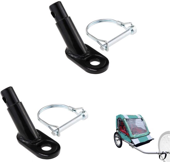 2 - Stuks Bicycle accessories - Koppelstuk Voor Fietskar -Hondenfietskar koppeling -Fietsaanhangerhaakconnector - fietsadapter - geschikt voor kinderfietsaanhangers, bagage- en huisdierfietsaanhangers - zwart van Merkloos