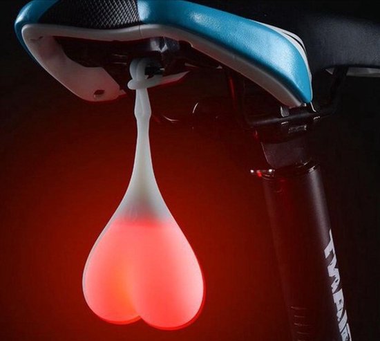 *** 2 stuks Bikeballs grappige fietsverlichting veiligheid en humor op de weg Rode achterlichten in de vorm van ballen Humor Hang zak oude man verjaardag cadeau van Heble® ***