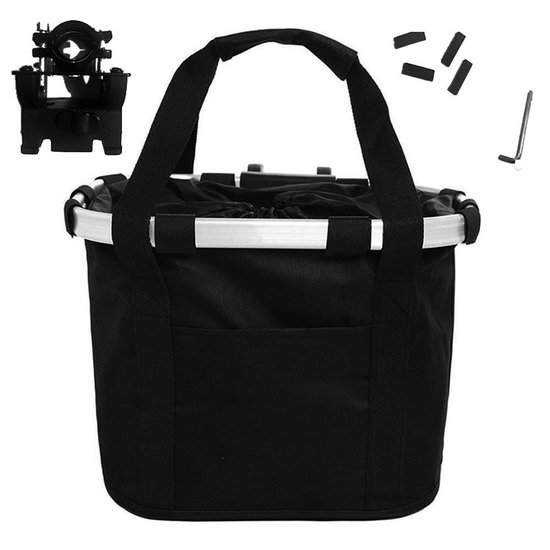 2 stuks -fietsmand hond voorop - fietsmand hond bagagedrager - fietsmand kat - fietstas hond voorop - fietsmand hond 15 kilo - fiets mand hond - hondenmand - fietsmand – stuurtas fiets - frametas - stuur tas – Zwart - 34 x 24 x 30 cm van Merkloos