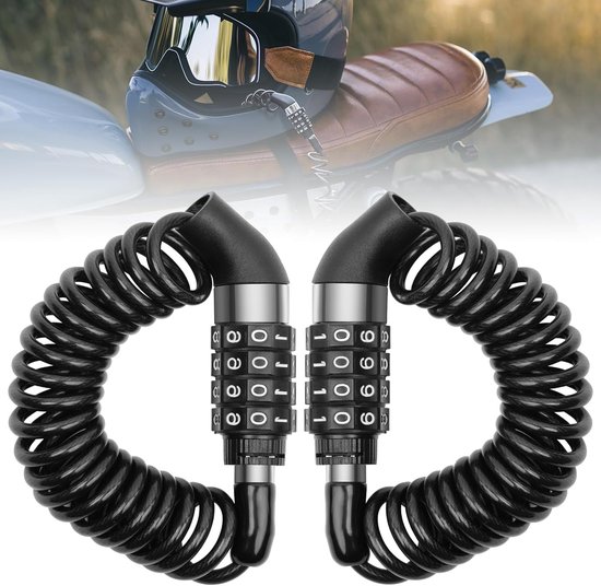 2 stuks Fietsslot met cijferslot - Helmslot - 150 CM - Kettingslot fiets - Fietsbeveiliging - Klein Fietsslot - Mountainbike en Racefiets Slot Lichtgewicht - Compact Cijferslot: Fiets, Helm, Bagage van Merkloos