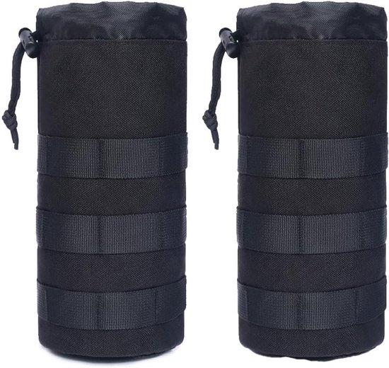 2 Stuks Molle Waterfles Houder, Praktische Draagtas voor Outdoor Camping en Wandelen, Duurzaam 1000D Nylon en Multifunctioneel Ontwerp