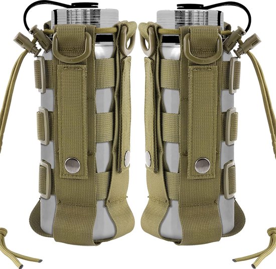 2 stuks tactische flessenhouder militaire drinkfles zak drinkfles houder voor outdoor wandelen kamperen trekking 1000D nylon van Huntvp