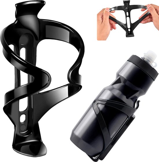 2 Stuks Universele Bidonhouders Fiets - Sterke en flexibele structuur - Afmeting 14.5x7.5x7.6cm - Zwart van Merkloos