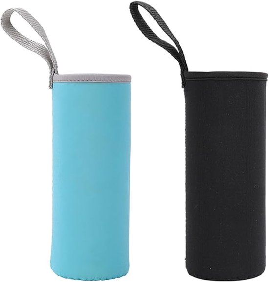 2 stuks waterfleshouders, schoudertas, thermo-flessenhouder, rugzak-flessenhouder, geschikt voor 550 ml waterflessen, Zwart,