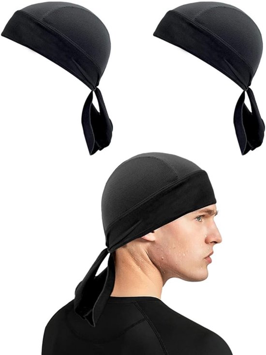 2 x sporthoofddeksels voor buiten - Sneldrogend - Fiets Bandana - motorhoofddoeken hoofddoek - Sport Bandana - Wielrennen Heren en Dames - sport bandana pet bandana - hoofddoek - ademende muts - Fiets Bandana Hoed
