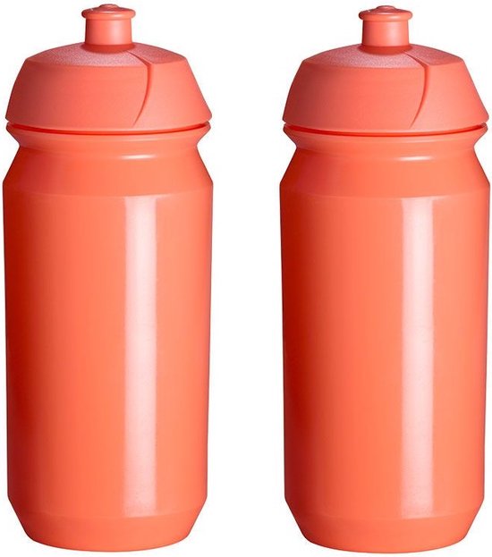 2 x Tacx Shiva Bidon - 500 ml - Coral - Drinkbus - Bidons Kinderen volwassenen - 1 Liter van Tacx