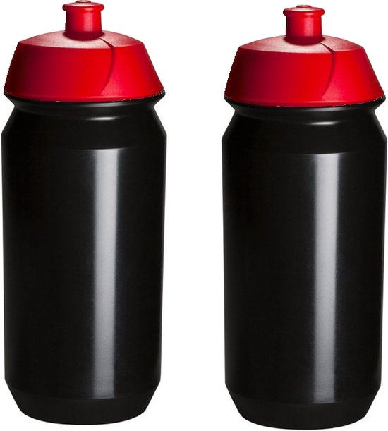 2 x Tacx Shiva Bidon - 500 ml - Rood/Zwart - Drinkbus