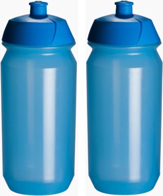 2 x Tacx Shiva Bidon - 500 ml - Transparant Blauw - Drinkbus van Tacx