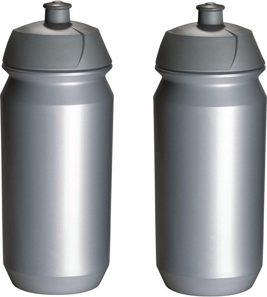 2 x Tacx Shiva Bidon - 500 ml - Zilver - Drinkbus van Tacx
