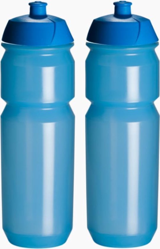 2 x Tacx Shiva Bidon - 750 ml - Transparant Blauw Drinkbus van Tacx