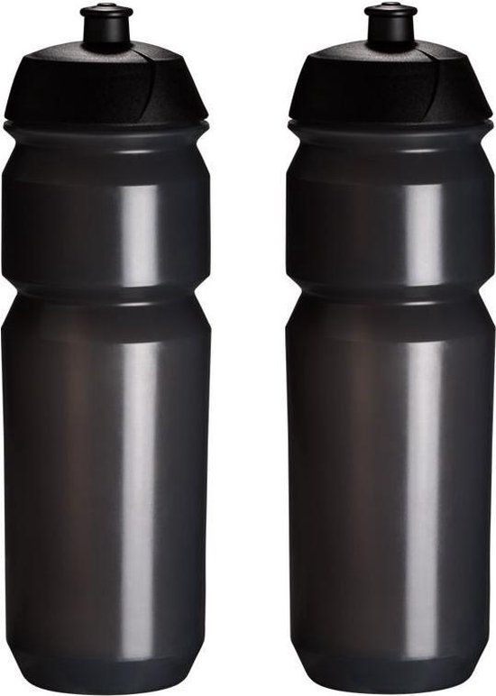 2 x Tacx Shiva Bidon - 750 ml - Transparant Zwart Drinkbus van Tacx